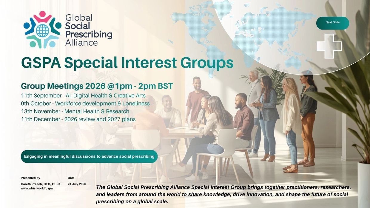 Global Social Prescribing Alliance Special Interest Groups meeting