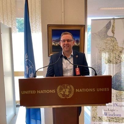 WHIS Founder & CEO Gareth Presch speaking at the United Nations in Geneva