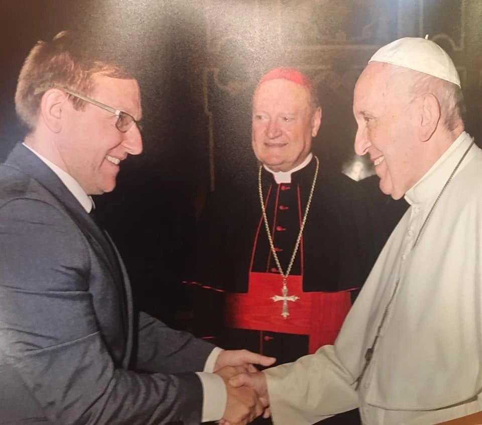 Gareth Presch meeting Pope Francis at the Vatican
